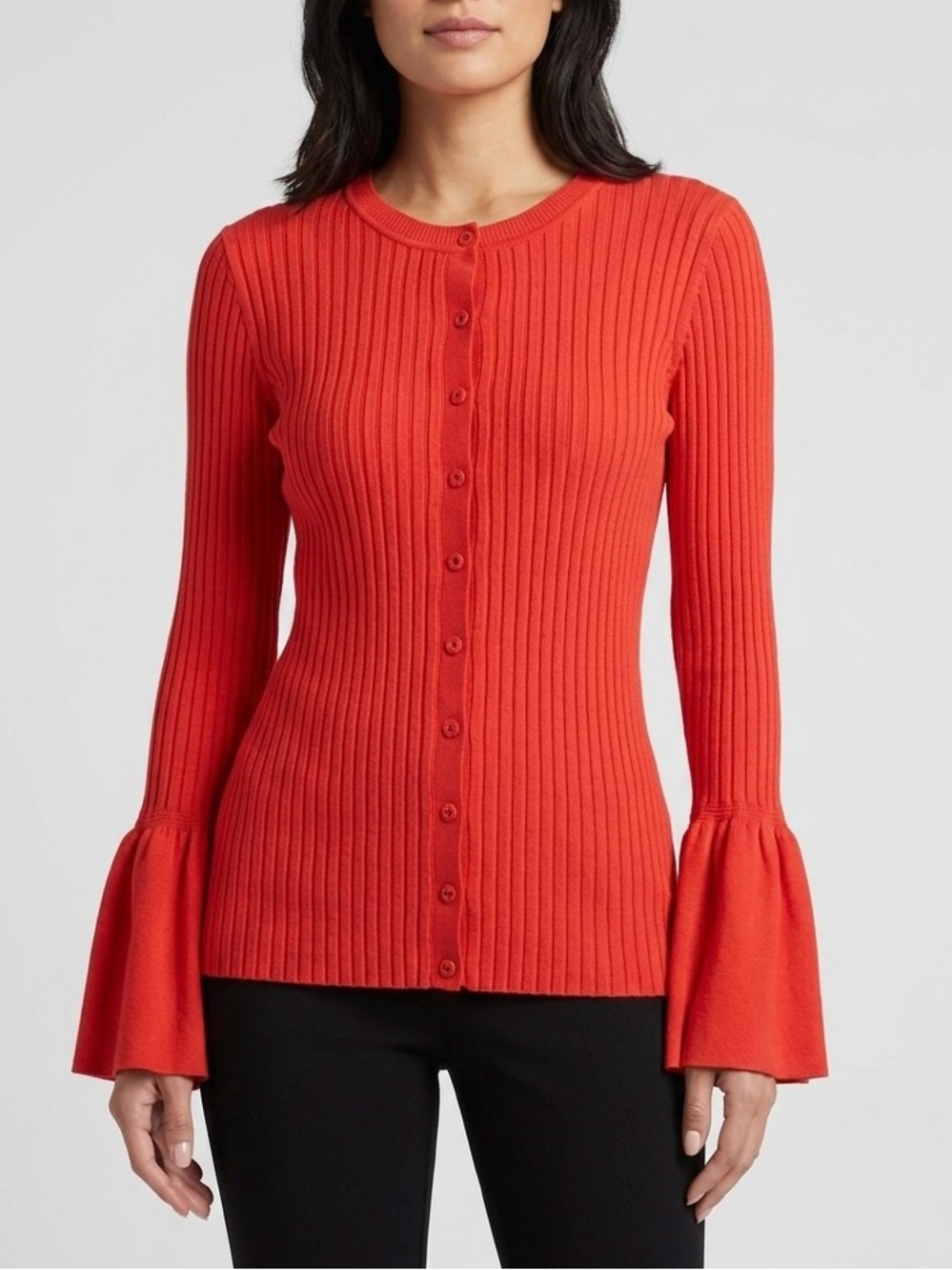 CAbi Scarlet Ribbed Button Cardigan